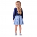 Vestido Momi Azul Saia Jacquard Urso H5965