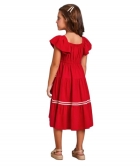 Vestido com Entremeio Vermelho H4811
