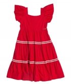 Vestido com Entremeio Vermelho H4811