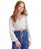 CROPPED MANGA LONGA OFF WHITE